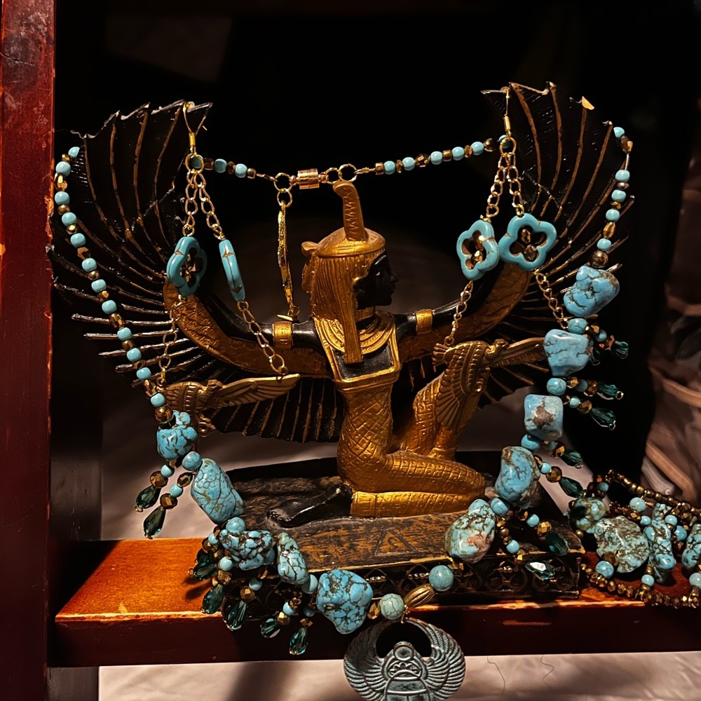 Turquoise and Gold Statement Set